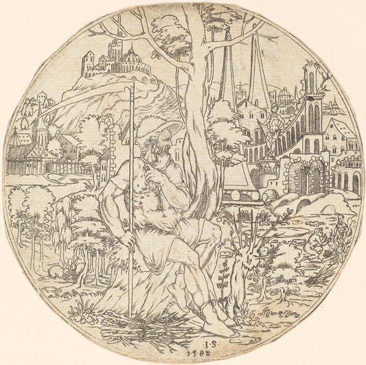 Saturn by Master IS. (German, active c. 1581/1590), 16X12"(A3)Poster Print