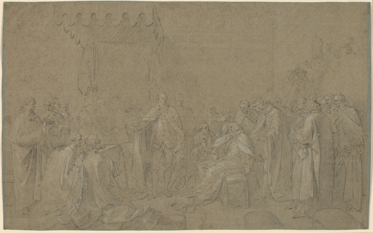 Study for "The Death of the Earl of Chatham" by John Singleton Copley (American, 1738 - 1815), 16X12"(A3)Poster Print