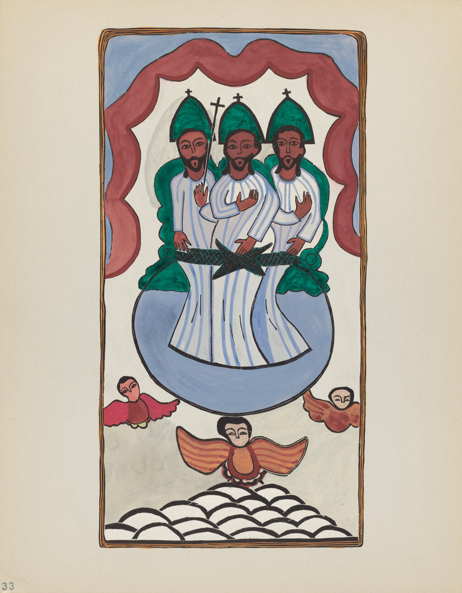 1934/1942 by American 20th Century (Plate 33: The Holy Trinity: From Portfolio "Spanish Colonial Designs of New Mexico), 16X12"(A3)Poster Print