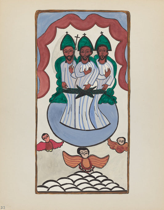 1934/1942 by American 20th Century (Plate 33: The Holy Trinity: From Portfolio "Spanish Colonial Designs of New Mexico), 16X12"(A3)Poster Print