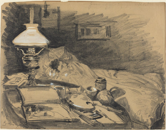 The Artist's Studio by Melchior Lechter (German, 1865 - 1937), 16X12"(A3)Poster Print