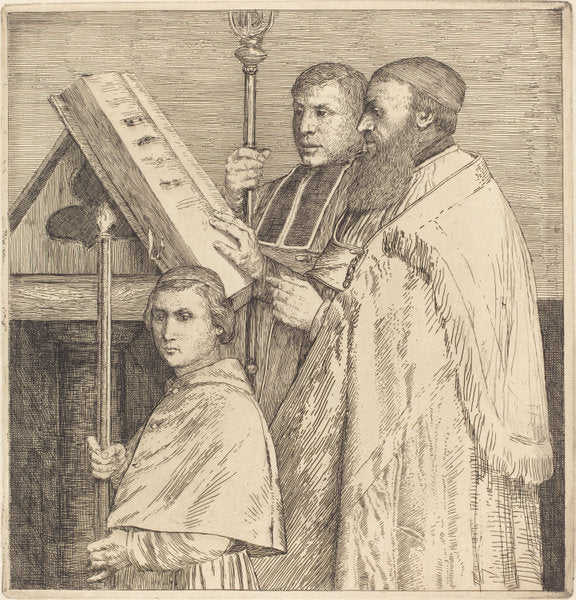 Choristers, 2nd plate (Le lutrin) by Alphonse Legros (French, 1837 - 1911), 16X12"(A3)Poster Print