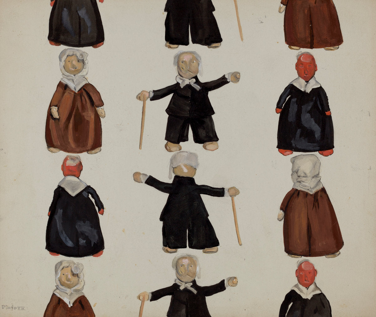 Plate of Dolls by Jane Iverson (American, active c. 1935), 16X12"(A3)Poster Print