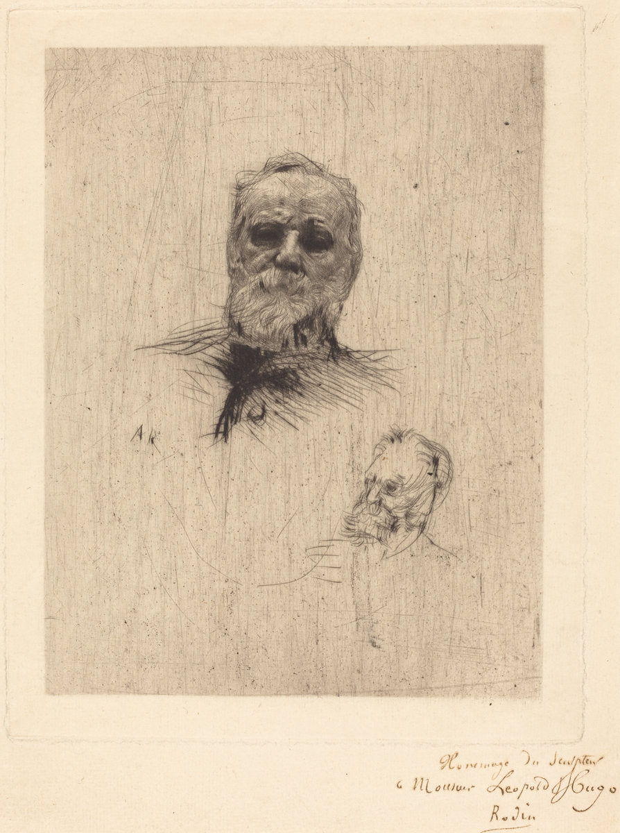 Victor Hugo, De Face by Auguste Rodin (French, 1840 - 1917), 16X12"(A3)Poster Print