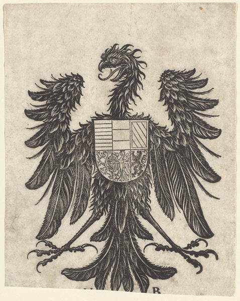 Coat of Arms with a Single Eagle by Hans Burgkmair I (German, 1473 - 1531), 16X12"(A3)Poster Print