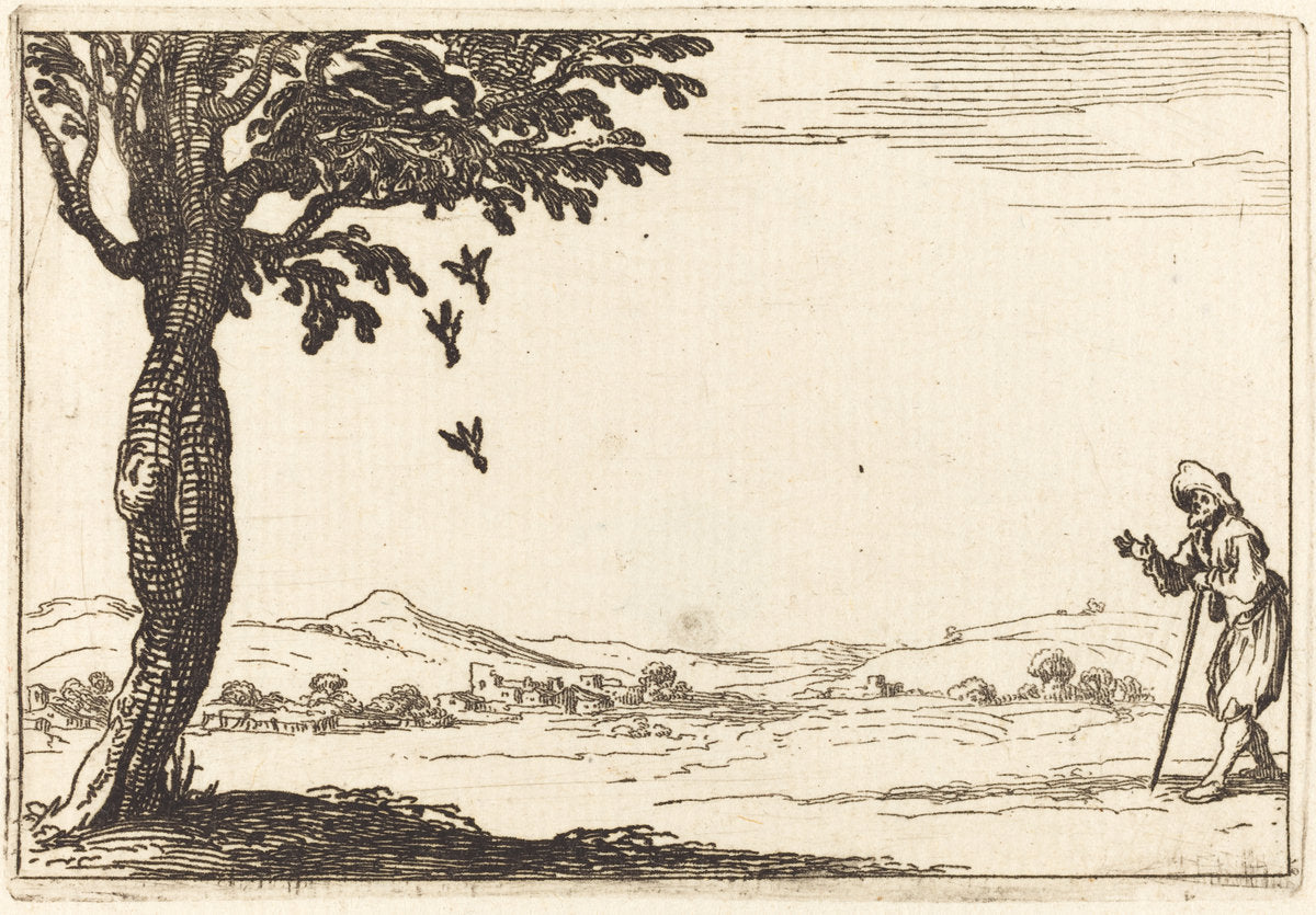 The Crow and her Young by Jacques Callot (French, 1592 - 1635), 16X12"(A3)Poster Print