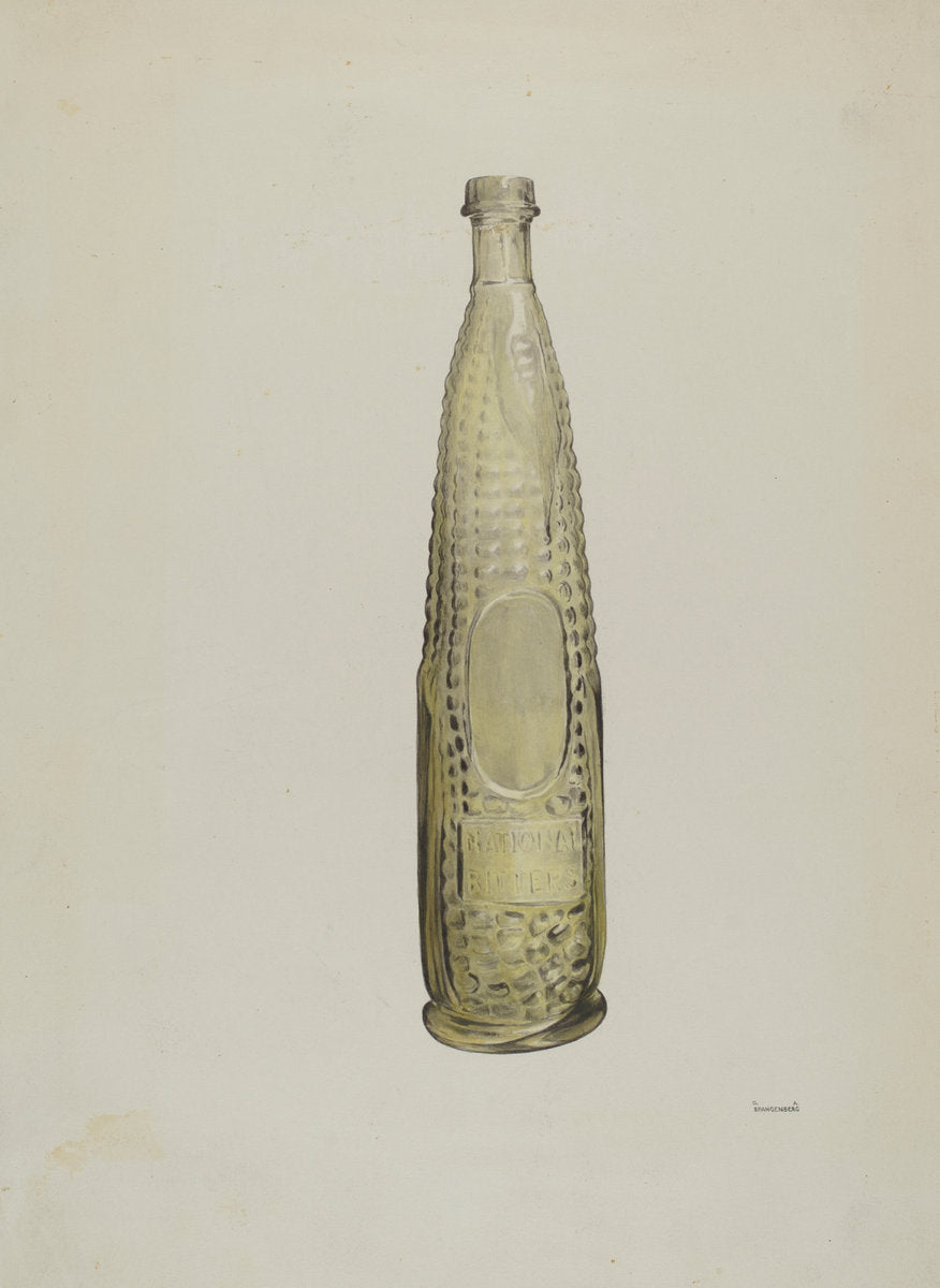 Glass Bitters Bottle by G.A. Spangenberg (American, active c. 1935), 16X12"(A3)Poster Print