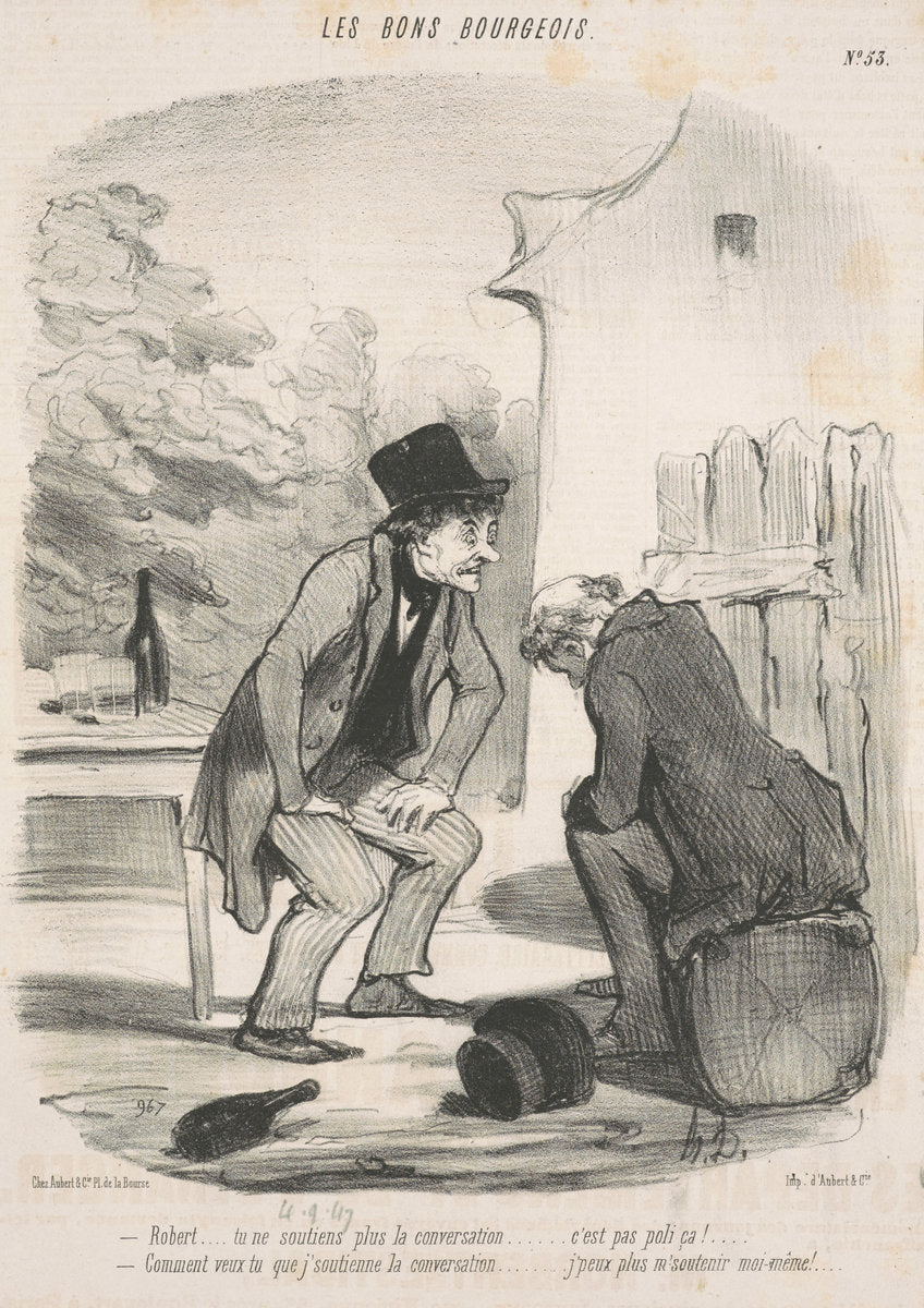 Robert ... tu ne soutiens plus la conversation ... by Honoré Daumier (French, 1808 - 1879), 16X12"(A3)Poster Print