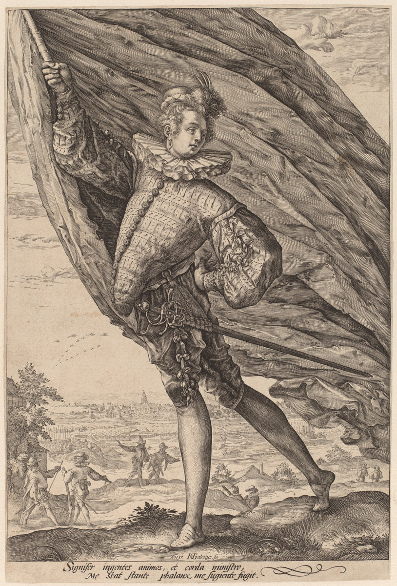 The Great Standard Bearer by Hendrik Goltzius (Dutch, 1558 - 1617), 16X12"(A3)Poster Print