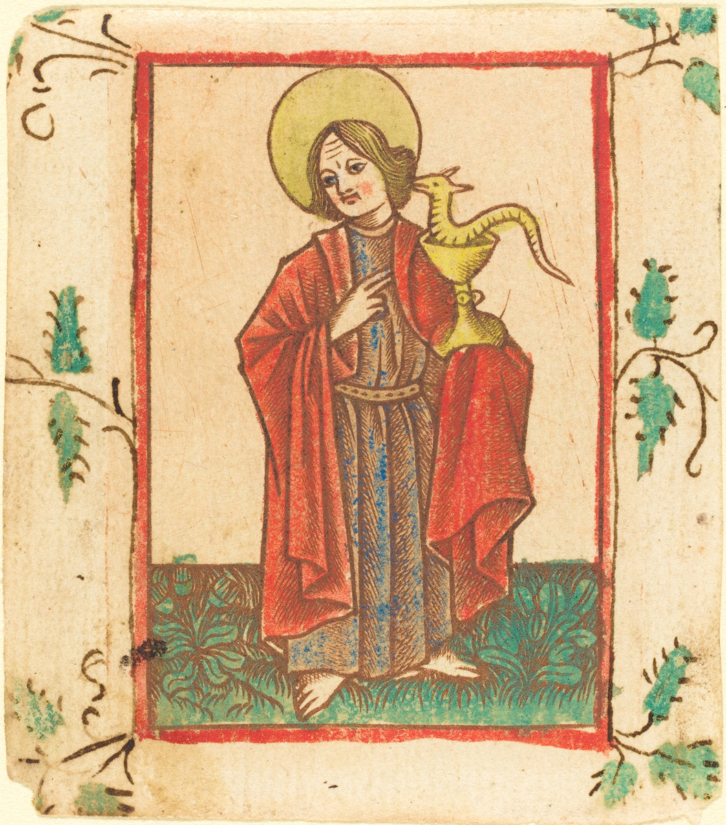 Saint John the Evangelist by Master of the Dutuit Mount of Olives after Master of St. Erasmus (German, active c. 1450/1470), 16X12"(A3)Poster Print