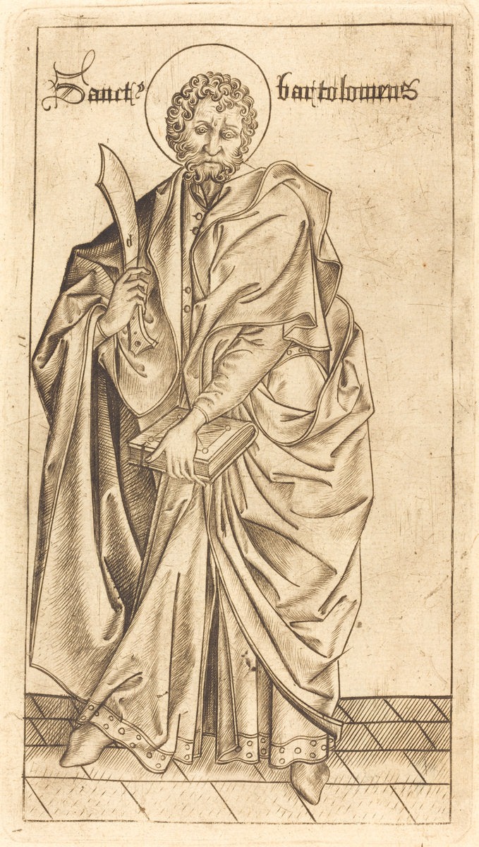 Saint Bartholomew by Israhel van Meckenem after Master E.S. (German, c. 1445 - 1503), 16X12"(A3)Poster Print