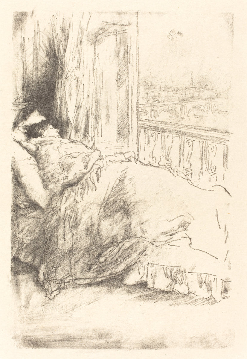 By the Balcony by James McNeill Whistler (American, 1834 - 1903), 16X12"(A3)Poster Print