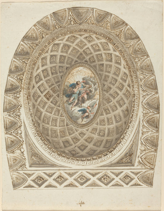 A Coffered Dome with Apollo and Phaeton by Felice Giani (Italian, 1758 - 1823), 16X12"(A3)Poster Print