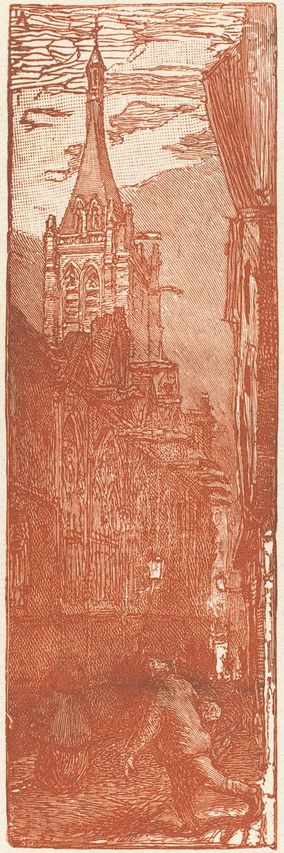 Saint-Severin by Auguste Lepère (French, 1849 - 1918), 16X12"(A3)Poster Print
