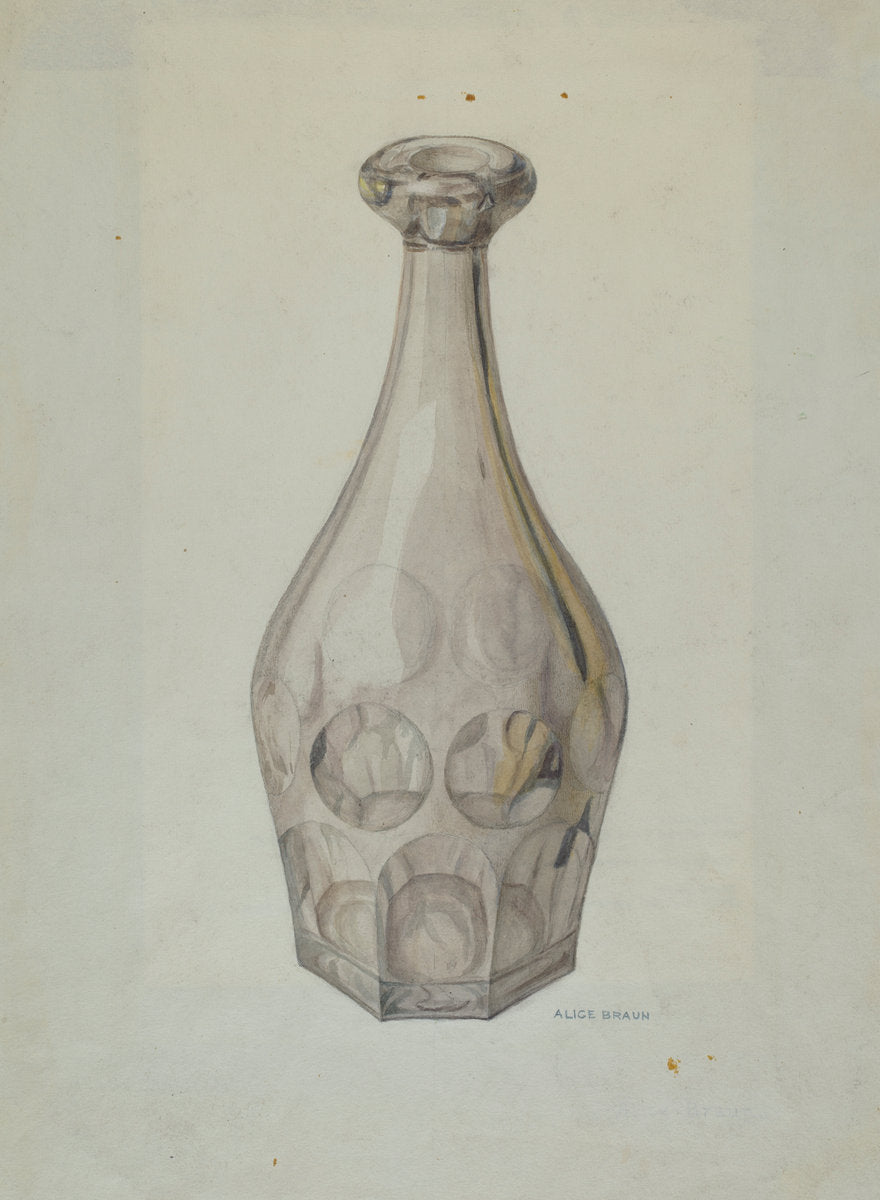 Decanter (Ashberton Pattern) by Alice Braun (American, active c. 1935), 16X12"(A3)Poster Print