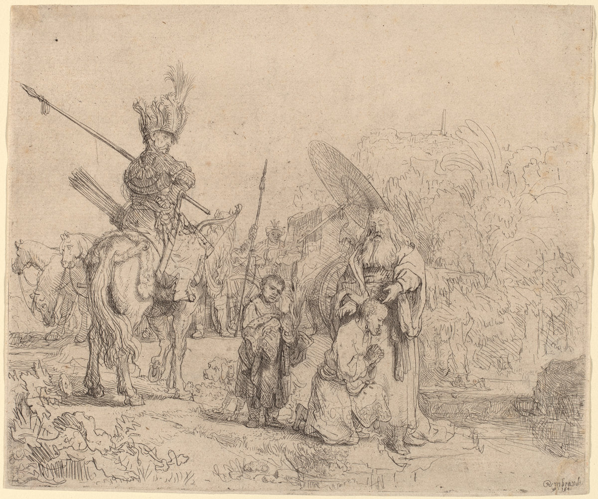 The Baptism of the Eunuch by Rembrandt van Rijn (Dutch, 1606 - 1669), 16X12"(A3)Poster Print