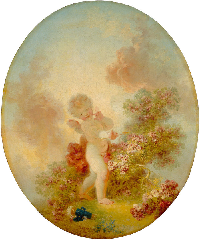 Love the Sentinel by Jean Honoré Fragonard (French, 1732 - 1806), 16X12