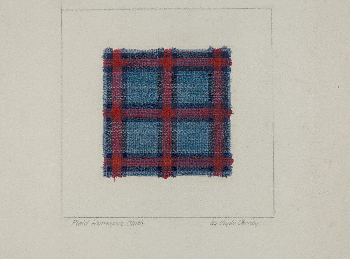 Plaid Homespun Cloth by Clyde L. Cheney (American, active c. 1935), 16X12"(A3)Poster Print