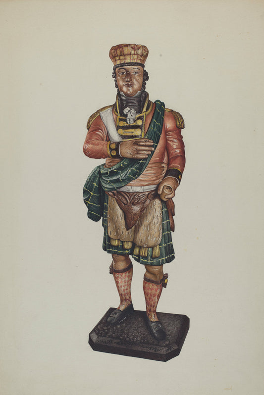 Cigar Store Figure by Robert Pohle (American, active c. 1935), 16X12"(A3)Poster Print