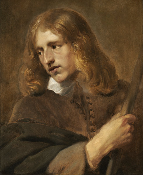 A Young Man Holding a Staff by Pieter Claesz Soutman (Dutch, 1580 - 1657), 16X12"(A3)Poster Print