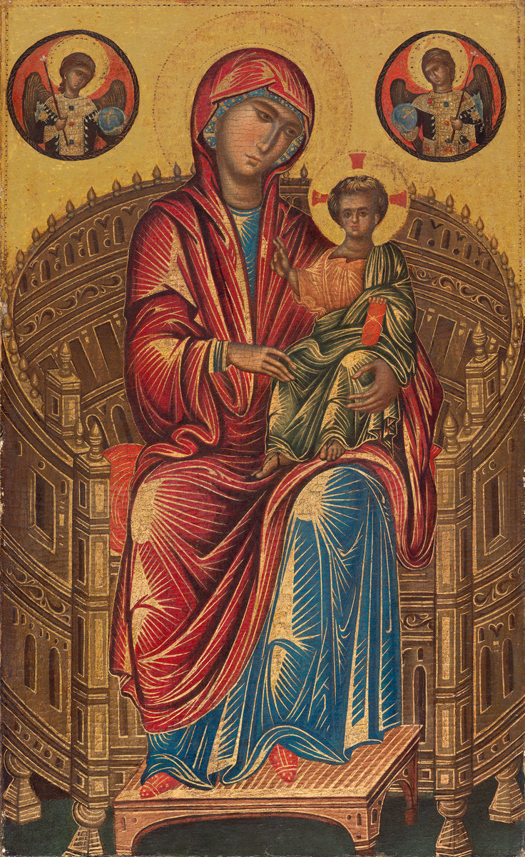 c. 1260/1280 by Byzantine 13th Century (possibly from Constantinople) (Madonna and Child on a Curved Throne), 16X12"(A3)Poster Print