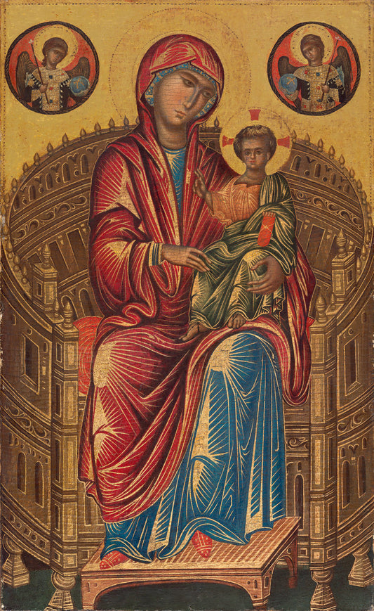 c. 1260/1280 by Byzantine 13th Century (possibly from Constantinople) (Madonna and Child on a Curved Throne), 16X12"(A3)Poster Print