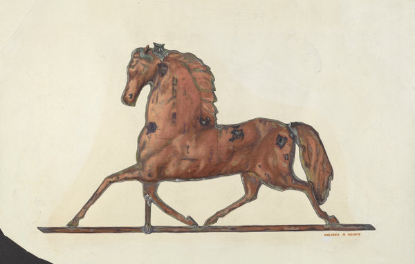 Horse Weather Vane by Dolores Haupt (American, active c. 1935), 16X12"(A3)Poster Print