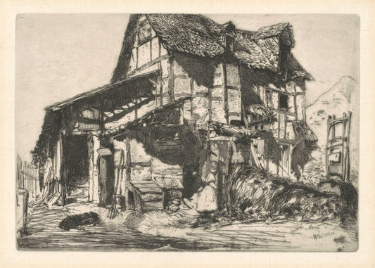 The Unsafe Tenement by James McNeill Whistler (American, 1834 - 1903), 16X12"(A3)Poster Print