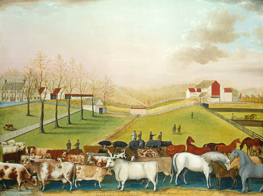 The Cornell Farm by Edward Hicks (American, 1780 - 1849), 16X12"(A3)Poster Print