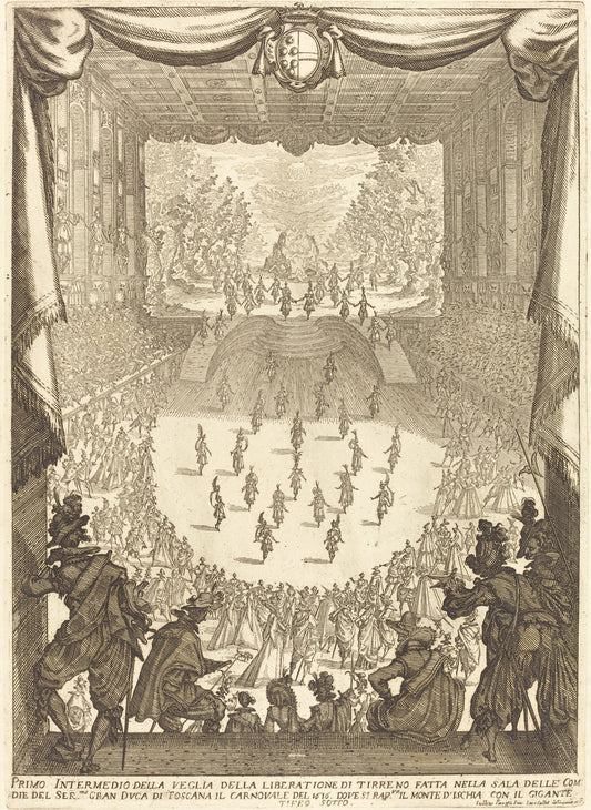 First Intermezzo by Jacques Callot (French, 1592 - 1635), 16X12"(A3)Poster Print