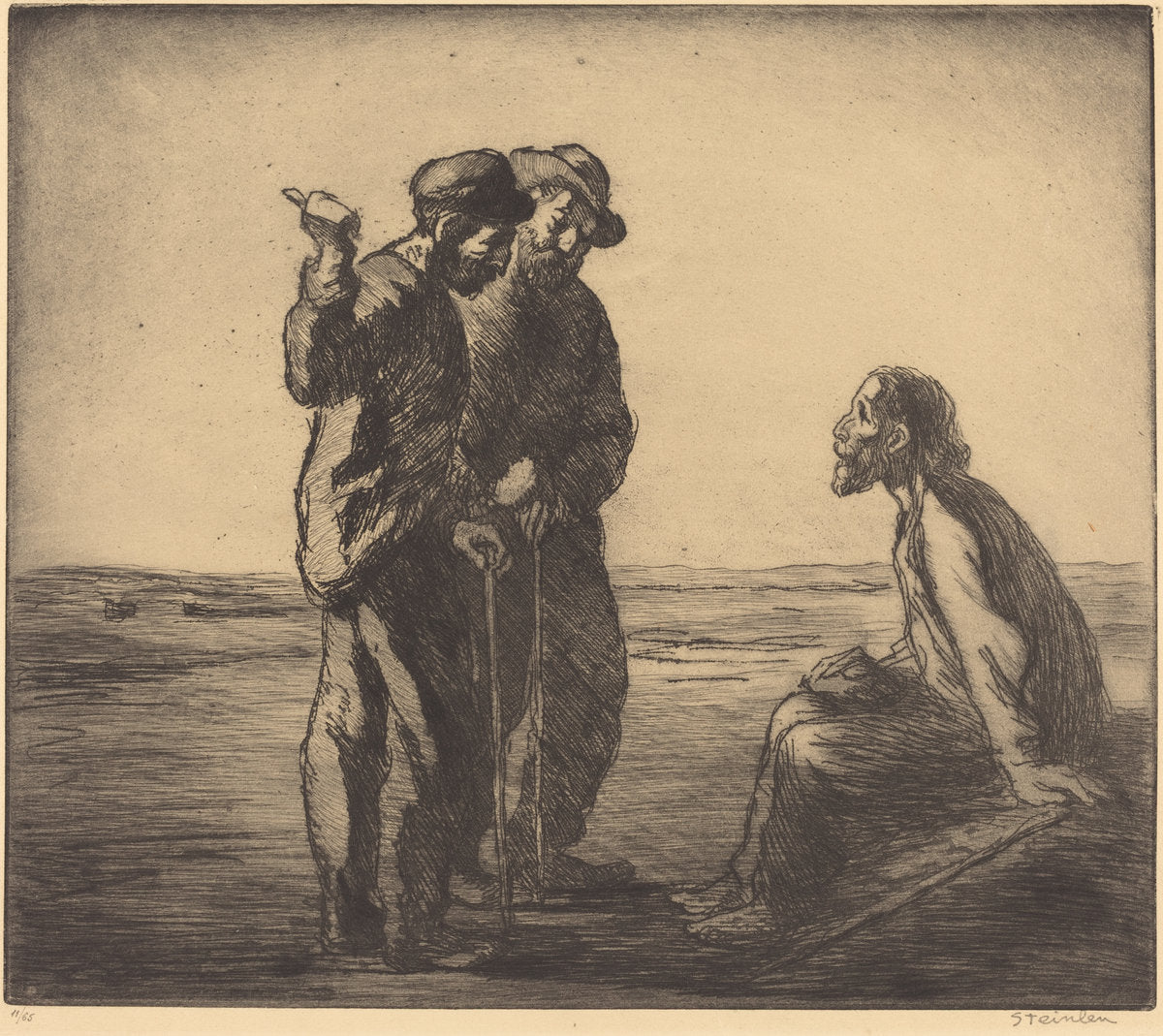 Three Companions (Les trois compagnons) by Théophile Alexandre Steinlen (Swiss, 1859 - 1923), 16X12"(A3)Poster Print