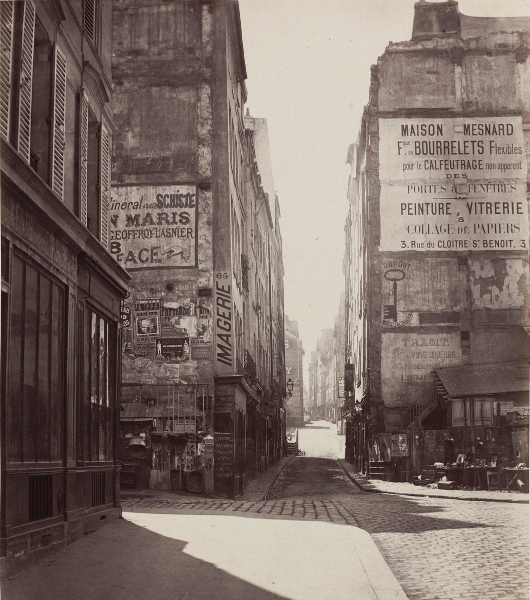 Rue Saint-Jacques by Charles Marville (French, 1813 - 1879), 16X12"(A3)Poster Print