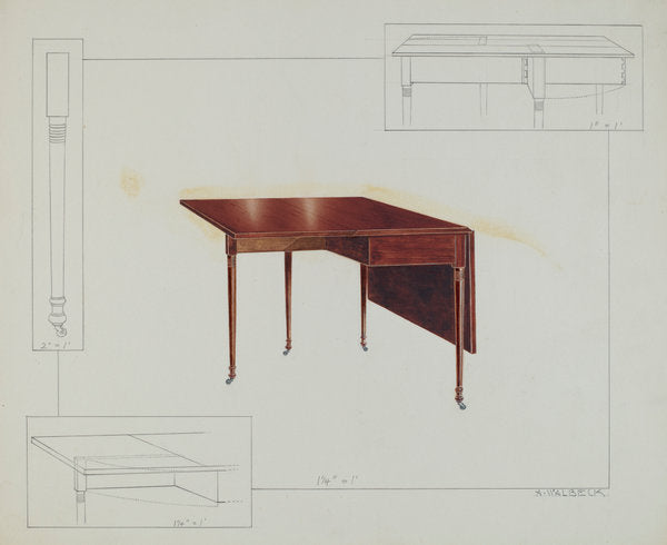 Table by Alfred Walbeck (American, active c. 1935), 16X12"(A3)Poster Print
