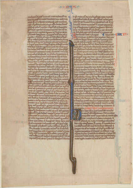 c. 1240 by English 13th Century (Manuscript Leaf from a Bible (Deuteronomy)), 16X12"(A3)Poster Print