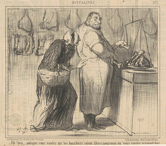 Eh! Ben ... puisque vous voulez qu' les bouchers ... by Honoré Daumier (French, 1808 - 1879), 16X12"(A3)Poster Print