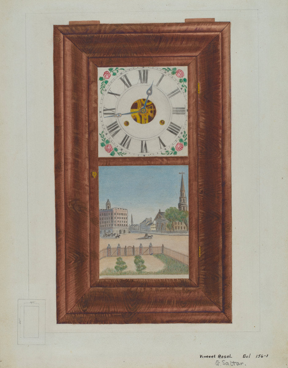 Thirty Hour Clock by Vincent P. Rosel and Gordon Saltar (American, active c. 1935), 16X12"(A3)Poster Print