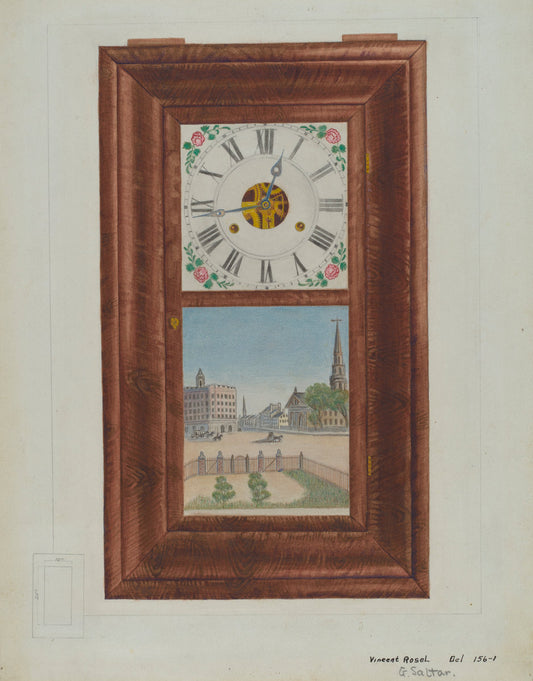 Thirty Hour Clock by Vincent P. Rosel and Gordon Saltar (American, active c. 1935), 16X12"(A3)Poster Print