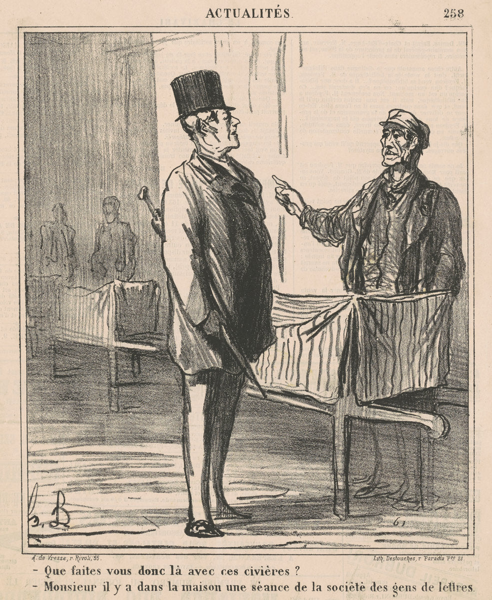 Que faites-vous donc la avec ces civières by Honoré Daumier (French, 1808 - 1879), 16X12"(A3)Poster Print