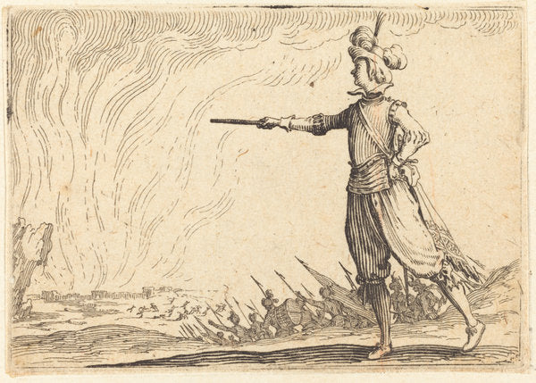 Military Commander on Foot by Jacques Callot (French, 1592 - 1635), 16X12"(A3)Poster Print