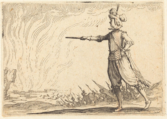 Military Commander on Foot by Jacques Callot (French, 1592 - 1635), 16X12"(A3)Poster Print