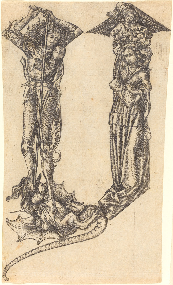 The Letter "Y" by Master E.S. (German, active c. 1450 - active 1467), 16X12"(A3)Poster Print