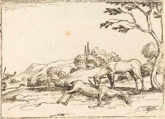 Doe Mourning her Foal by Jacques Callot (French, 1592 - 1635), 16X12"(A3)Poster Print