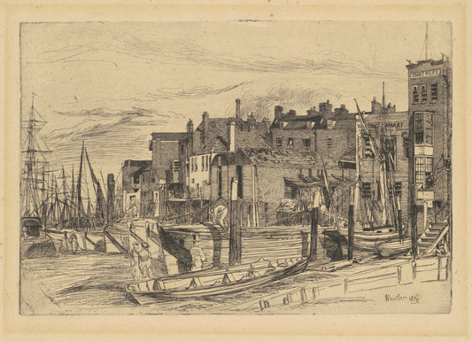 Thames Police by James McNeill Whistler (American, 1834 - 1903), 16X12"(A3)Poster Print