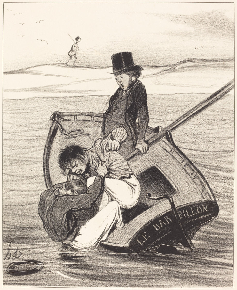 Une Révolte a bord by Honoré Daumier (French, 1808 - 1879), 16X12"(A3)Poster Print