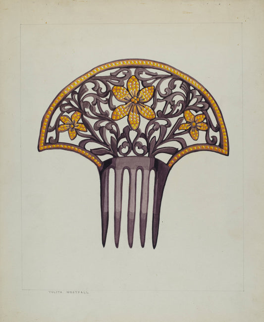 Comb by Tulita Westfall (American, active c. 1935), 16X12"(A3)Poster Print