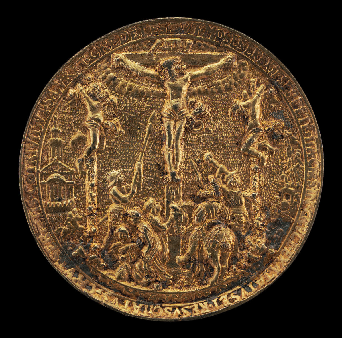 The Crucifixion [reverse] by Hans Reinhart the Elder (German, c. 1510 - 1581), 16X12"(A3)Poster Print