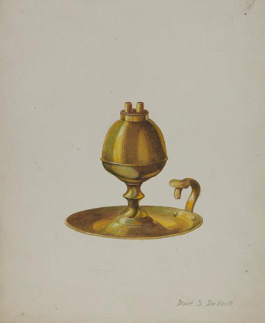 Sperm Oil Lamp by David S. De Vault (American, active c. 1935), 16X12"(A3)Poster Print