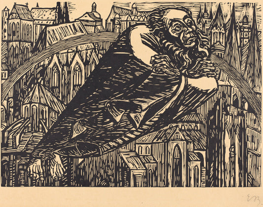 The Cathedrals by Ernst Barlach (German, 1870 - 1938), 16X12"(A3)Poster Print