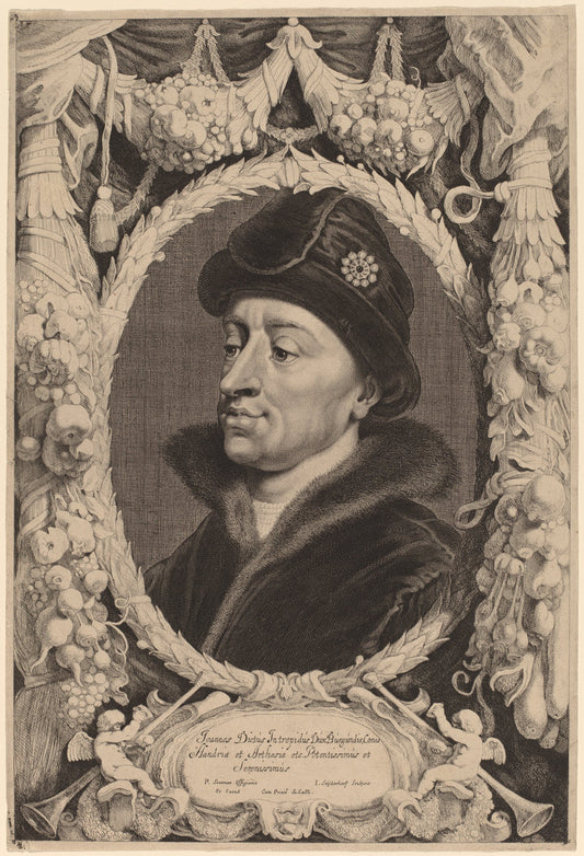 John the Fearless, Duke of Burgundy by Jonas Suyderhoff after Pieter Claesz Soutman (Dutch, c. 1613 - 1686), 16X12"(A3)Poster Print