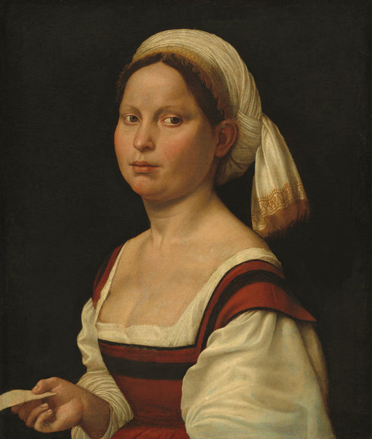 Portrait of a Young Woman by Giuliano Bugiardini (Florentine, 1475 - 1554), 16X12"(A3)Poster Print